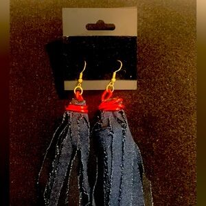 Denim fashion earrings